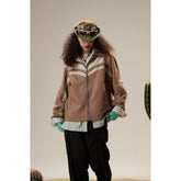 Unisex Jacket Retro Patchwork Loose Lapels Jacket